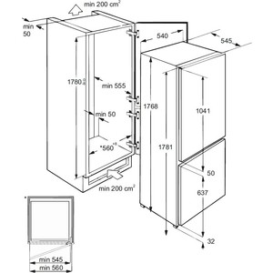 Холодильник встраиваемый Lex RBI 275.21 DF (двухкамерный)