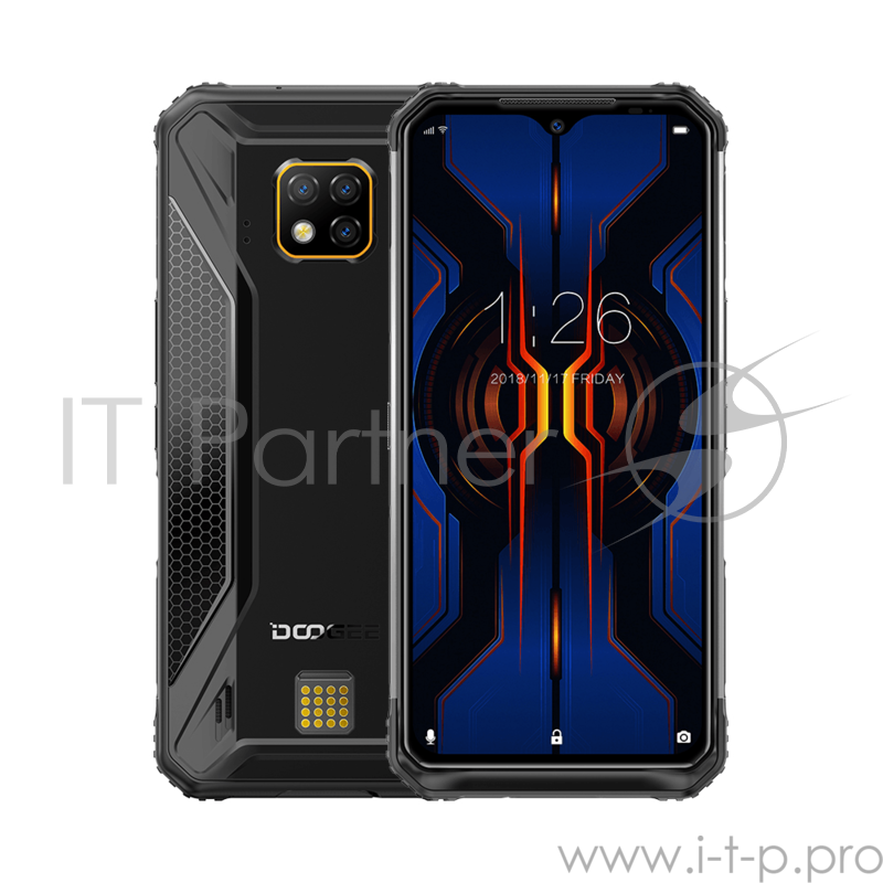 Смартфон Doogee Doogee S95 Pro Mineral Black, 6.3 1080x2160, 2x2,2 ГГц+ 6x2,0 ГГц, 8 Core, 8GB RAM, 128GB, up to 256GB flash, 48 МП + 8 МП + 8МП/16Mpix, 2 Sim, 2G, 3G, LTE, BT, Wi-Fi, NFC, GPS, Type-C, 5150 мА·ч, Android 9.0, 285 г, 168 ммx79,3 ммx13