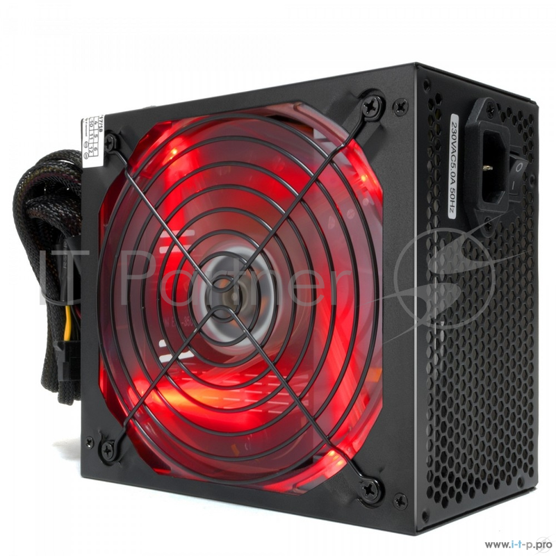 Блок питания CROWN CM-PS650W PLUS (ATX 650W, EMI/CE, 20+4in 450mm, 140mm red LED FAN, SATA*4, IDE*4, FDD*1, 4+4pin, 6+2pin PCI-E*1, кабель питания 1.2м, картонная упаковка)