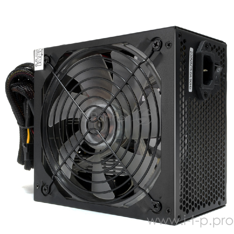 Блок питания CROWN CM-PS650W PLUS (ATX 650W, EMI/CE, 20+4in 450mm, 140mm red LED FAN, SATA*4, IDE*4, FDD*1, 4+4pin, 6+2pin PCI-E*1, кабель питания 1.2м, картонная упаковка)