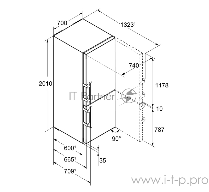 Холодильник LIEBHERR CBNef 5735 BluPerformance Comfort BioFresh, 70 см, No Frost