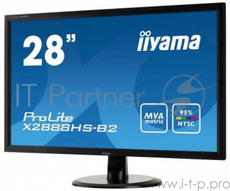 Монитор жидкокристаллический Iiyama LCD 28 16:9 1920х1080 MVA, nonGLARE, nonTOUCH, 300cd/m2, H178°/V178°, 3000:1, 12М:1, 16,7M Color, 5ms, VGA, DVI, HDMI, DP, Tilt, Speakers, MHL, 3Y, Black