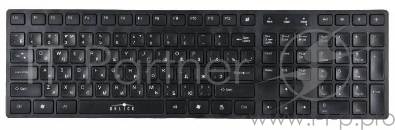 Клавиатура Oklick 570M черный USB slim Multimedia