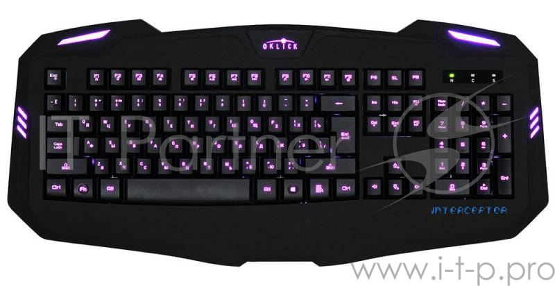 Клавиатура Oklick 730G черный USB Multimedia Gamer LED