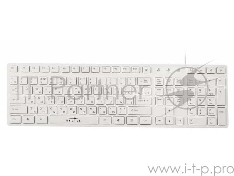 Клавиатура Oklick 556S белый USB slim Multimedia