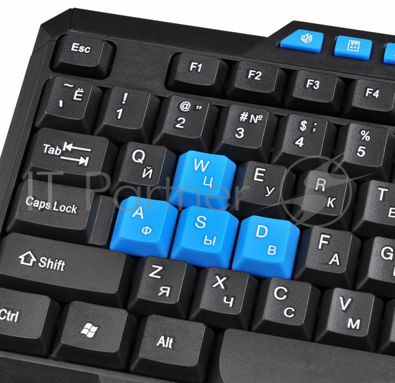 Клавиатура Oklick 750G черный/синий USB Multimedia Gamer