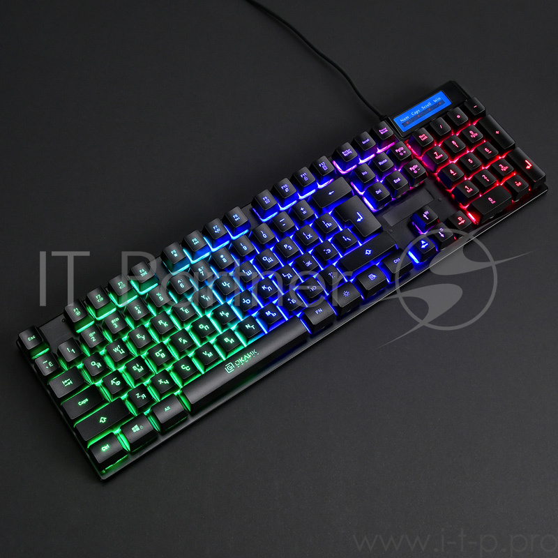 Клавиатура Oklick 760G черный USB LED