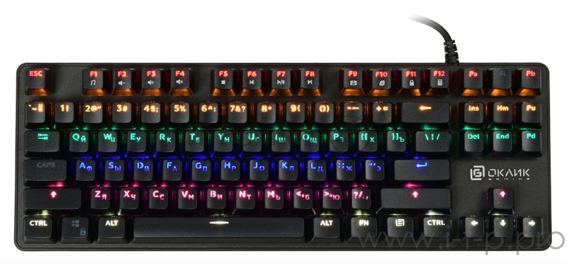 Клавиатура Oklick 969G SHOTGUN механическая черный USB Multimedia for gamer LED