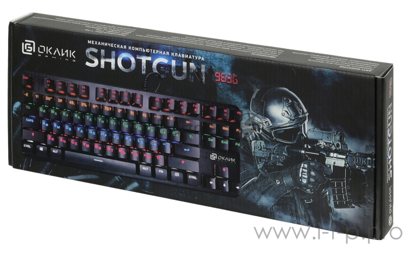 Клавиатура Oklick 969G SHOTGUN механическая черный USB Multimedia for gamer LED