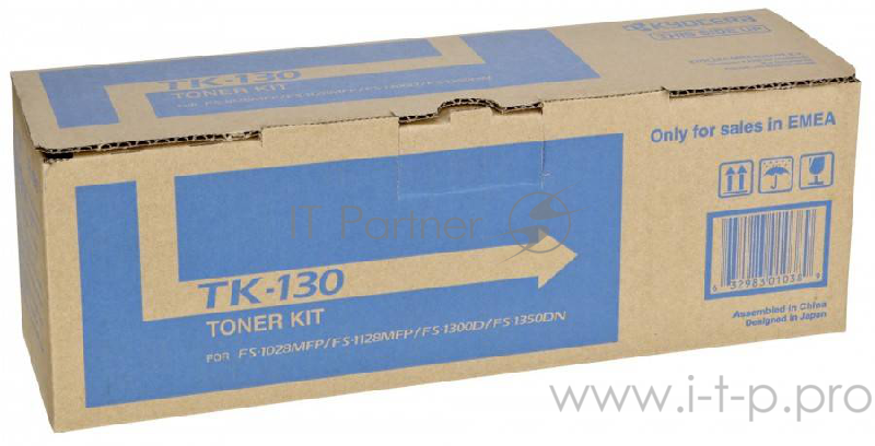 Тонер-картридж Kyocera TK-130 (1T02HS0EUC/1T02HS0EU0) черный для FS-1300D/1300DN/FS-1028MFP/102 DP/1128MFP 7200 стр.