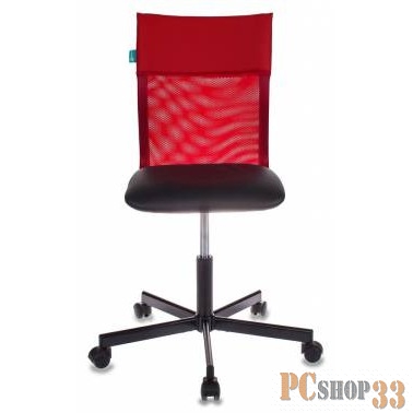 Кресло Бюрократ CH-1399/R+B спинка сетка красный сиденье черный искусственная кожа крестовина металл