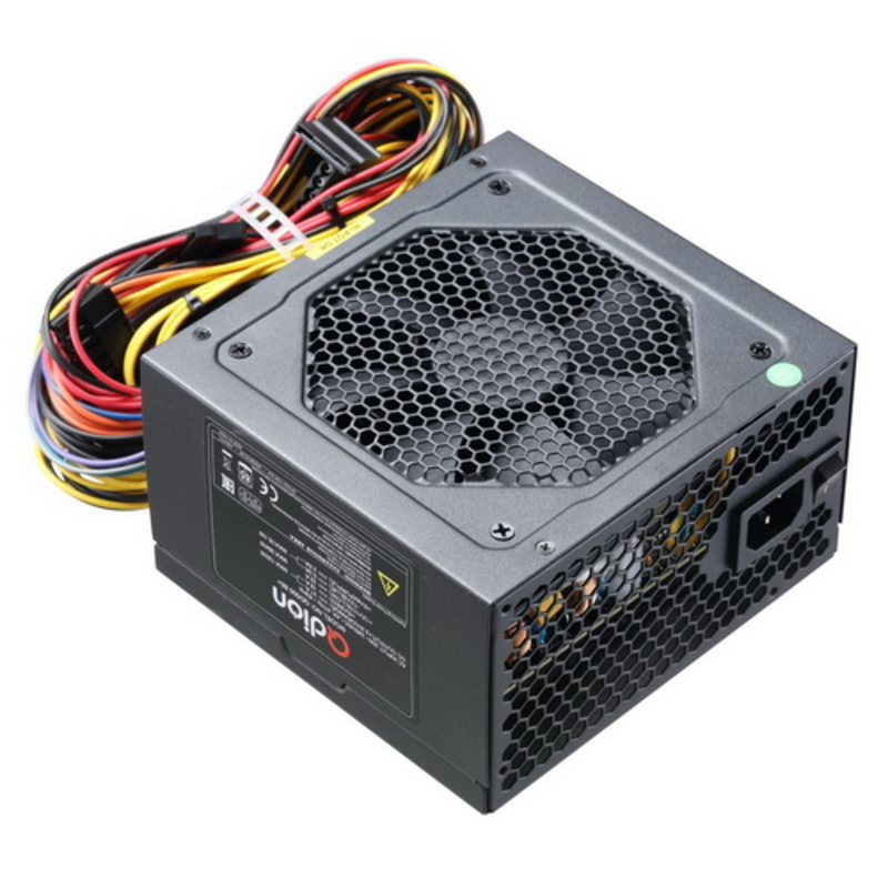 Блок питания QD500 85+ ATX QD500 85+,500W 85+ real,12cm fan, 24+4pin, CPU4+4,PCI-E 6+2pin,5*sata,3*molex,1*fdd pin, input 230V, I/O switch,without power cord