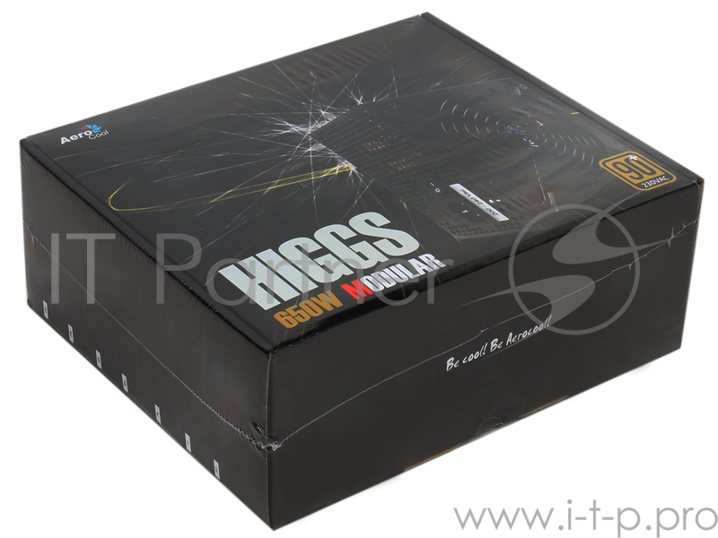 Блок питания Aerocool HIGGS-650 (ATX 2.3, 650W, Active PFC, 140mm fan, Cable Management, 90 PLUS GOLD) Box