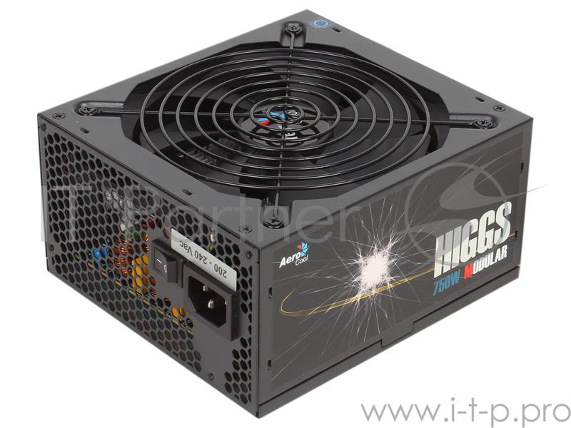 Блок питания Aerocool HIGGS-750 (ATX 2.3, 750W, Active PFC, 140mm fan, Cable Management, 90 PLUS GOLD) Box