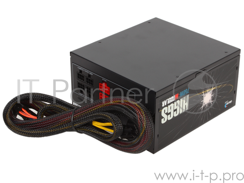 Блок питания Aerocool HIGGS-750 (ATX 2.3, 750W, Active PFC, 140mm fan, Cable Management, 90 PLUS GOLD) Box