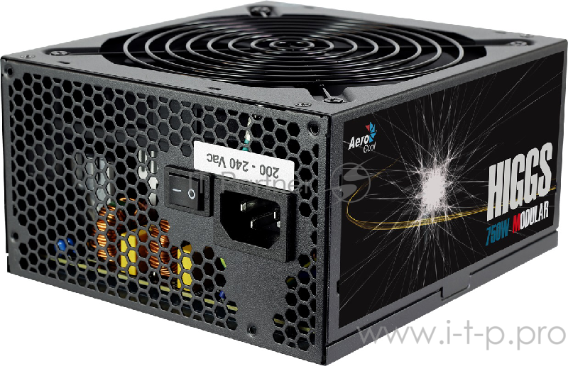 Блок питания Aerocool HIGGS-750 (ATX 2.3, 750W, Active PFC, 140mm fan, Cable Management, 90 PLUS GOLD) Box