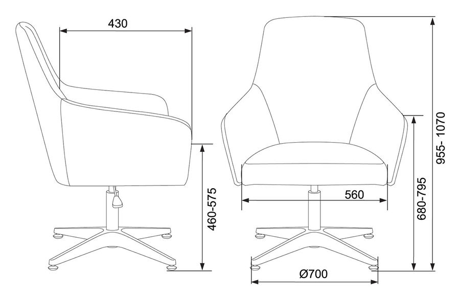 Кресло Бюрократ CH-390/BLACK черный крестовина алюминий