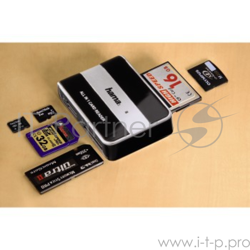 Устройство чтения карт памяти USB2.0 Hama H-49016 черный
