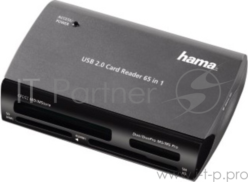 Устройство чтения карт памяти USB2.0 Hama H-49009 серебристый