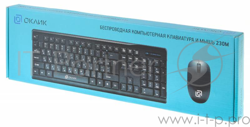 Беспроводной комплект клавиатура + мышь Oklick 230M Black 2.4ГГц Nano Receiver USB