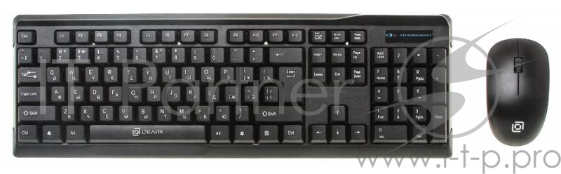 Беспроводной комплект клавиатура + мышь Oklick 230M Black 2.4ГГц Nano Receiver USB