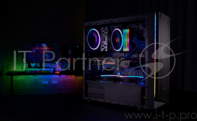 Корпус Aerocool RIFT , ATX, без БП, акриловое окно, 195x461x411мм (ШxГxВ), USB3.0 x1, USB2.0 x2, SD Card Reader, металл 0,5мм