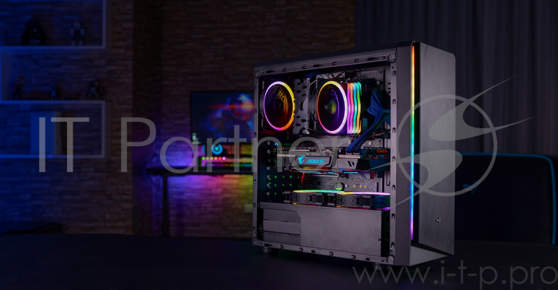 Корпус Aerocool RIFT , ATX, без БП, акриловое окно, 195x461x411мм (ШxГxВ), USB3.0 x1, USB2.0 x2, SD Card Reader, металл 0,5мм