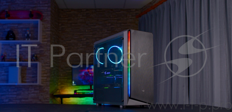 Корпус Aerocool RIFT , ATX, без БП, акриловое окно, 195x461x411мм (ШxГxВ), USB3.0 x1, USB2.0 x2, SD Card Reader, металл 0,5мм