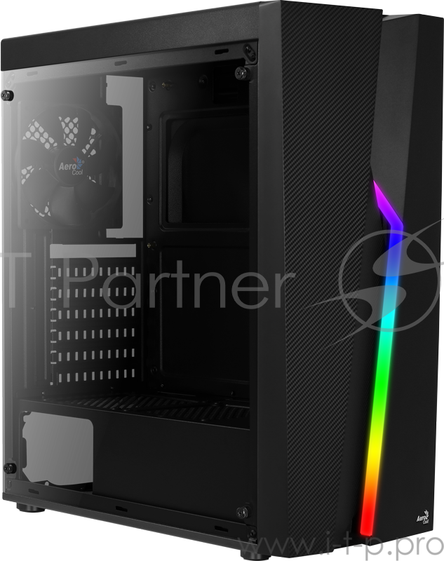 Корпус Aerocool BOLT, ATX, без БП, окно из акрила, 194x444x410мм (ШxВxГ), USB3.0 x1, USB2.0 x2, 13 режимов RGB подсветки, фильтры от пыли