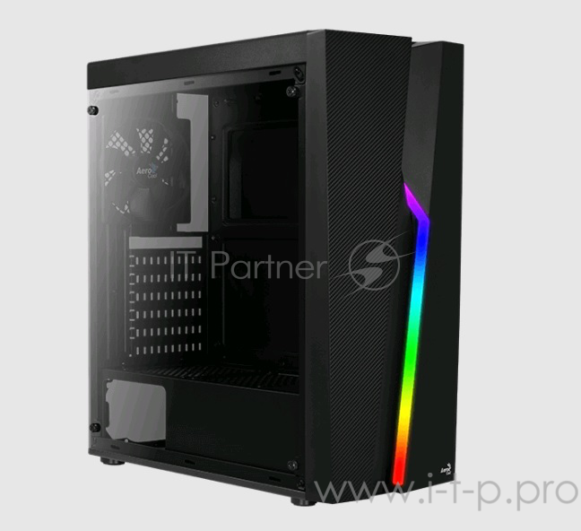 Корпус Aerocool BOLT, ATX, без БП, окно из акрила, 194x444x410мм (ШxВxГ), USB3.0 x1, USB2.0 x2, 13 режимов RGB подсветки, фильтры от пыли