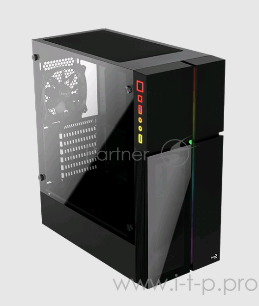 Корпус Aerocool PLAYA , ATX, без БП, окно из закаленного стекла, 211x480x432мм (ШxГxВ), USB3.0 x2, 13 режимов подсветки, фильтры от пыли