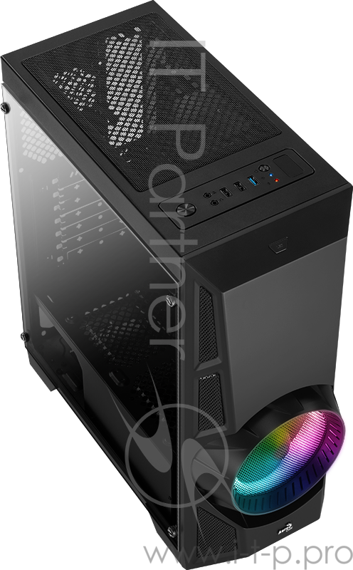 Корпус Aerocool Aero Engine RGB-G-BK-v2 черный без БП ATX 3x120mm 2xUSB2.0 1xUSB3.0 audio bott PSU