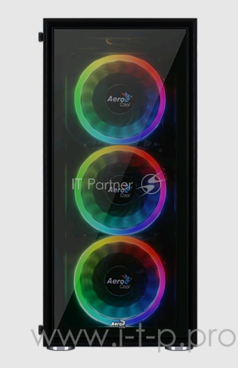 Корпус Aerocool Quartz REVO , ATX, без БП, закаленное стекло спереди и сбоку, 3x 12см RGB, 1х 12см (черный) в комплекте, 1xUSB 3.0, 2xUSB 2.0