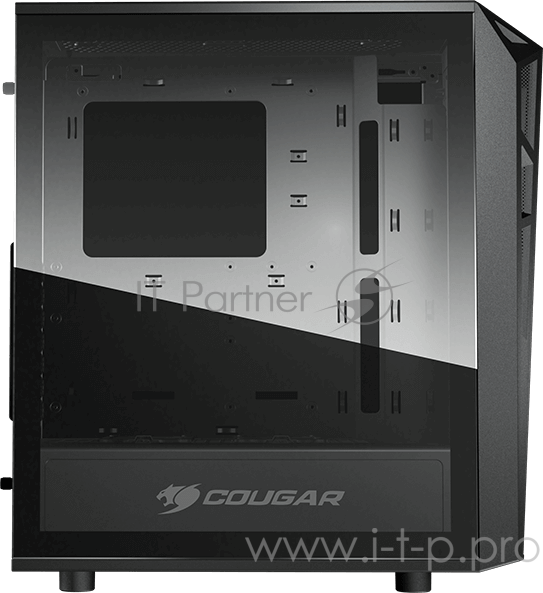 Корпус Cougar 385QMY0.0003 Turret RGB, без БП, большое боковое окно из закалённого стекла, чёрный, ATX