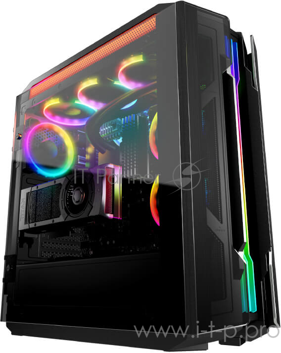 Корпус Cougar Gemini T, без БП, RGB, боковые панели из закалённого стекла, чёрный, ATX
