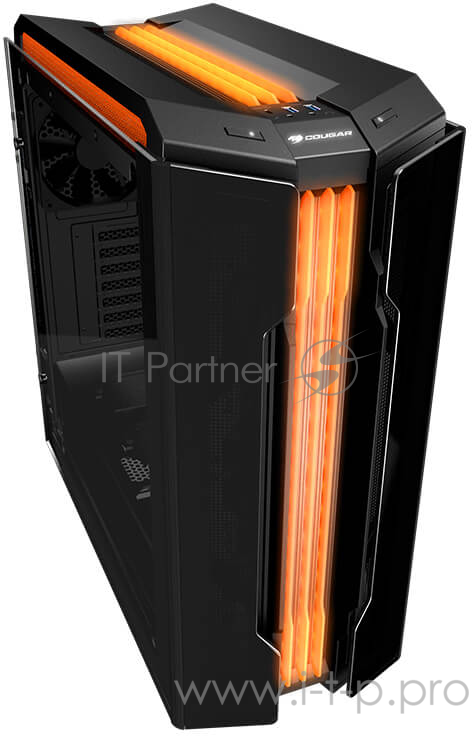 Корпус Cougar Gemini T, без БП, RGB, боковые панели из закалённого стекла, чёрный, ATX