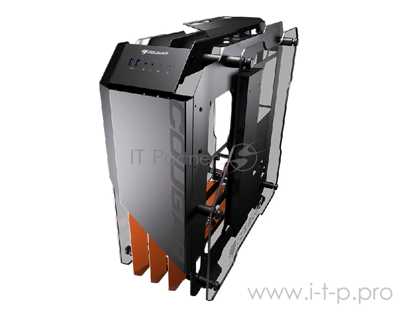 Игровой корпус Cougar Blazer чёрный/оранжевый (ATX, алюминий, закаленное стекло, 2 x USB 3.0, audio)