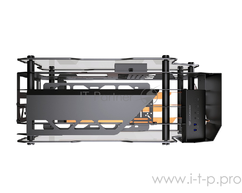 Игровой корпус Cougar Blazer чёрный/оранжевый (ATX, алюминий, закаленное стекло, 2 x USB 3.0, audio)