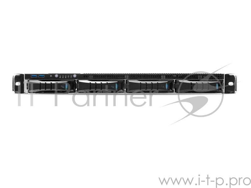 Корпус компьютерный AIC RSC-1DTS, 1U, 12G 4xSATA/SAS HS 3,5 + 4x2,5 9mm internal bay, up to 12(W) x 9.6(D) ATX, 1x12G 4port passive BP with 1xSFF-8643, 4x 40x28 fans, 400W single 80+ Platinum, 28 slide rail, w/o CPU heatsinks, w/o bezel, w/o riser