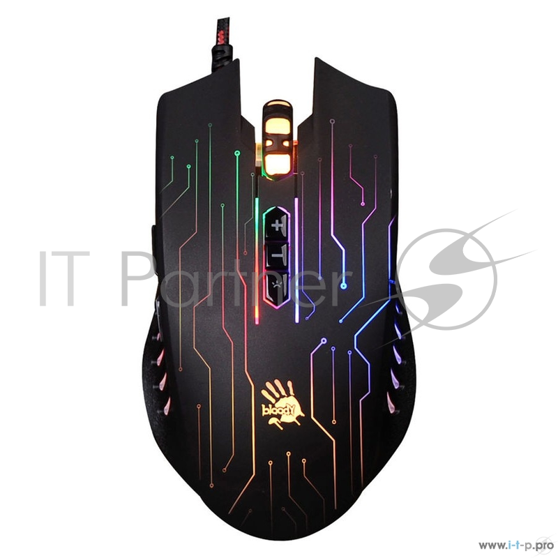 Мышь A4 Bloody Q82 черный/рисунок оптическая (3200dpi) USB игровая (8but)