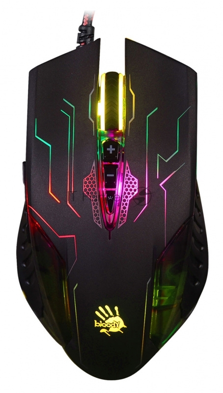 Мышь A4 Bloody Q51 черный/рисунок оптическая (3200dpi) USB игровая (8but)