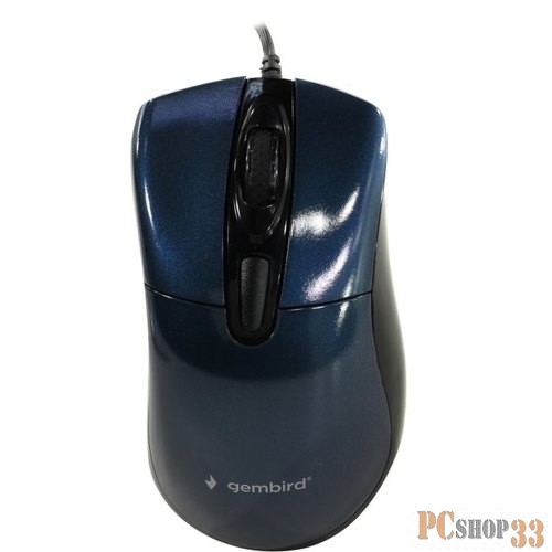 Мышь Gembird MOP-415-B, USB, синий, 3кн.+колесо-кнопка, 2400DPI кабель 1.4м