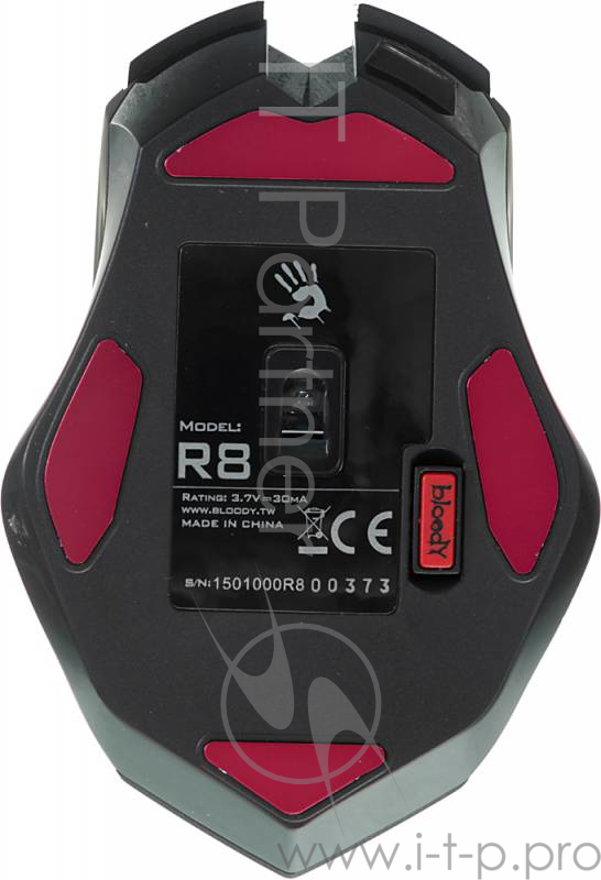 Мышь Mouse A4 Bloody R8 metal feet Skull design black optical (3200dpi) cordless USB Gaming (7but)