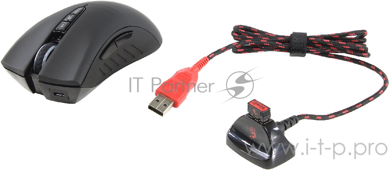 Мышь A4Tech Bloody R3 metal feet черный Беспроводная (3200dpi) USB игровая