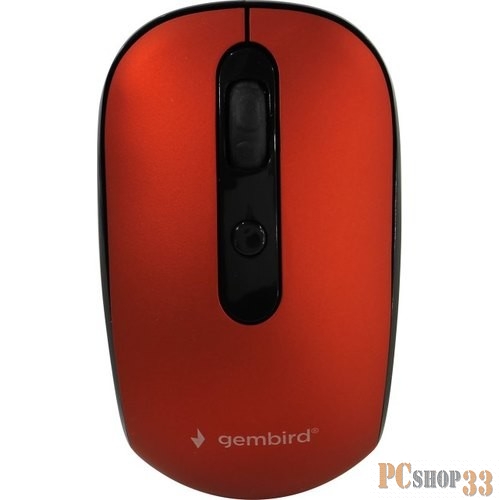 Мышь беспров. Gembird MUSW-355-R, красный,бесш.клик, soft touch, 3кн.+колесо-кнопка, 1600DPI, 2,4ГГц