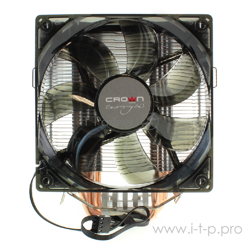 вентилятор CROWN Кулер для процессора CM-5 (Для Intel и AMD,TDP до 187 Ватт,5шт. теплопроводных трубок,Синяя светодиодная подсветка,Гидродинамическии? подшипник,Размер: 148*126*85 мм)