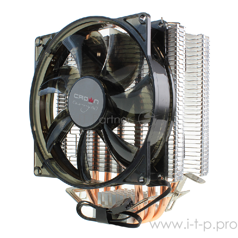 вентилятор CROWN Кулер для процессора CM-4 (Для Intel и AMD,TDP до 160 Ватт,4шт. теплопроводных трубок, Гидродинамическии? подшипник,Размер: 154*124*84 мм)