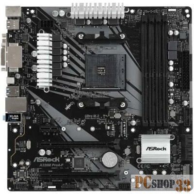 Плата материнская Asrock AsrockA320M PRO4-F, AMD AM4 A320/4DDR4/4SATA3