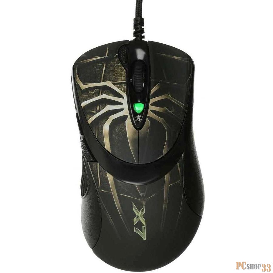 Мышь A4Tech XL-747H (черный+корич./Brouw Spyd) USB, 6кн, 1кл-кн, 3600DPI