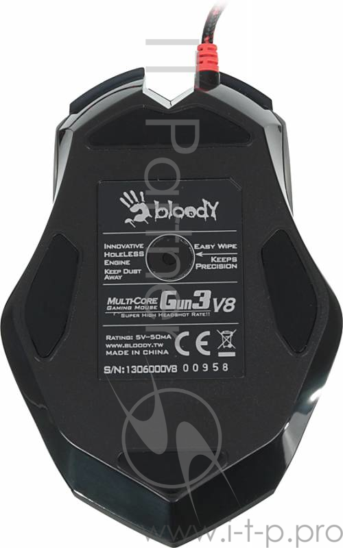 Мышь Mouse A4 Bloody V8 black optical (3200dpi) USB Gaming (7but)